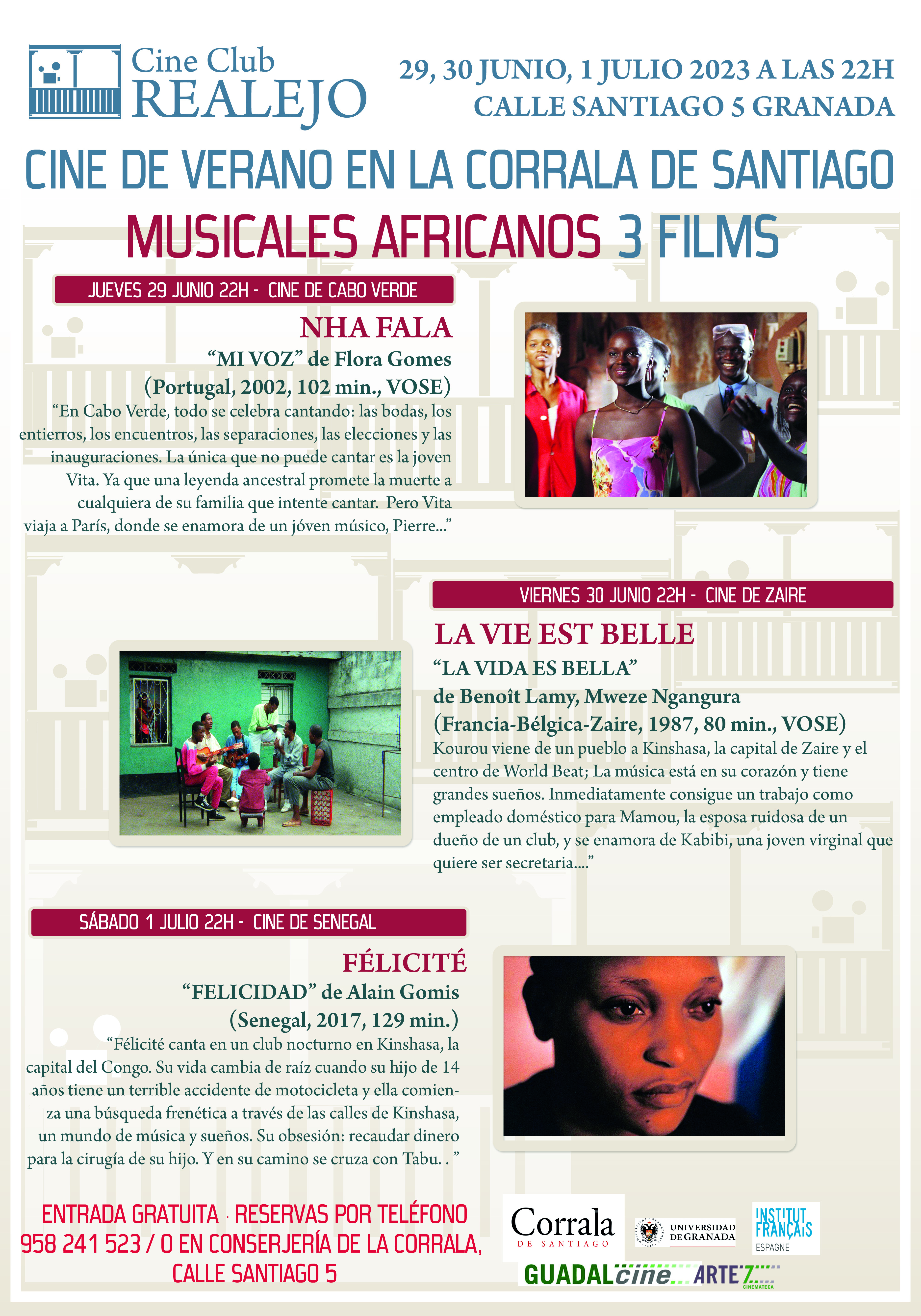 Vuelve el Cine de Verano a la Corrala los días 29 y 30 de junio (jueves y viernes), y 1 de julio (sábado). En esta ocasión disfrutaremos de un pequeño ciclo de Musicales Africanos seleccionados por nuestro "cinehasta" Manuel Polls.