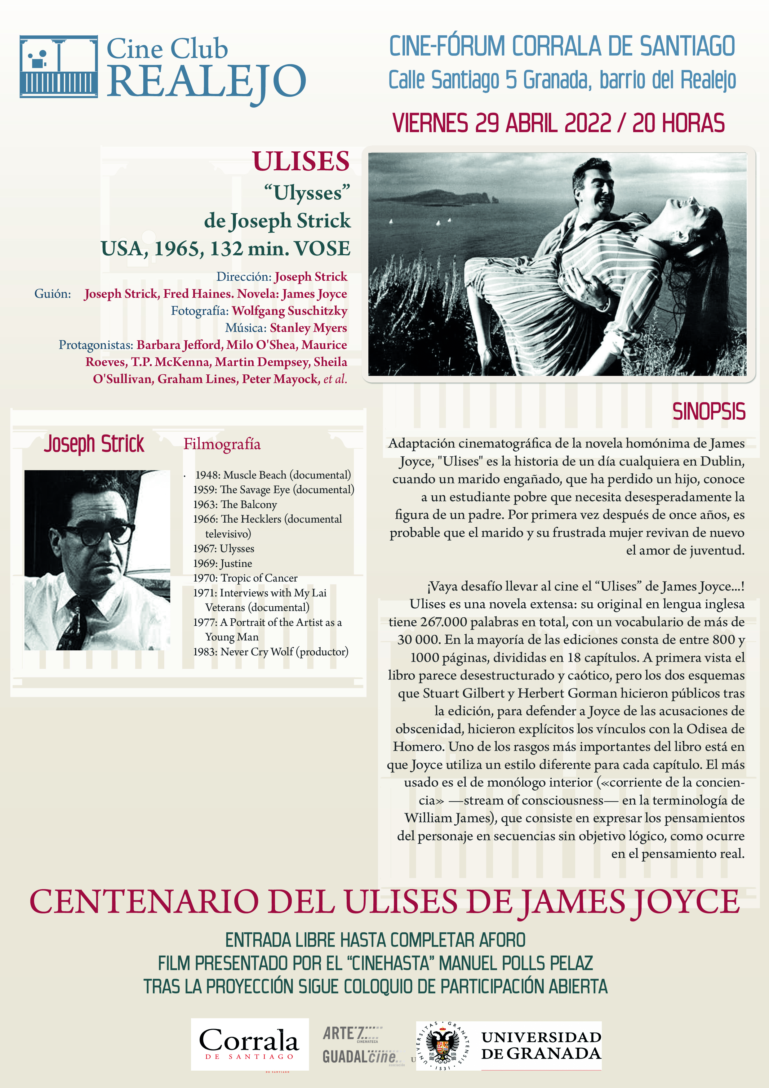 Cine Club Realejo | "Ulysses" de Joseph Strick